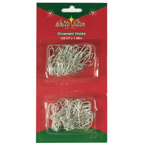 125 ct 1.375 in Silver Ornament Hook Plastic Coated